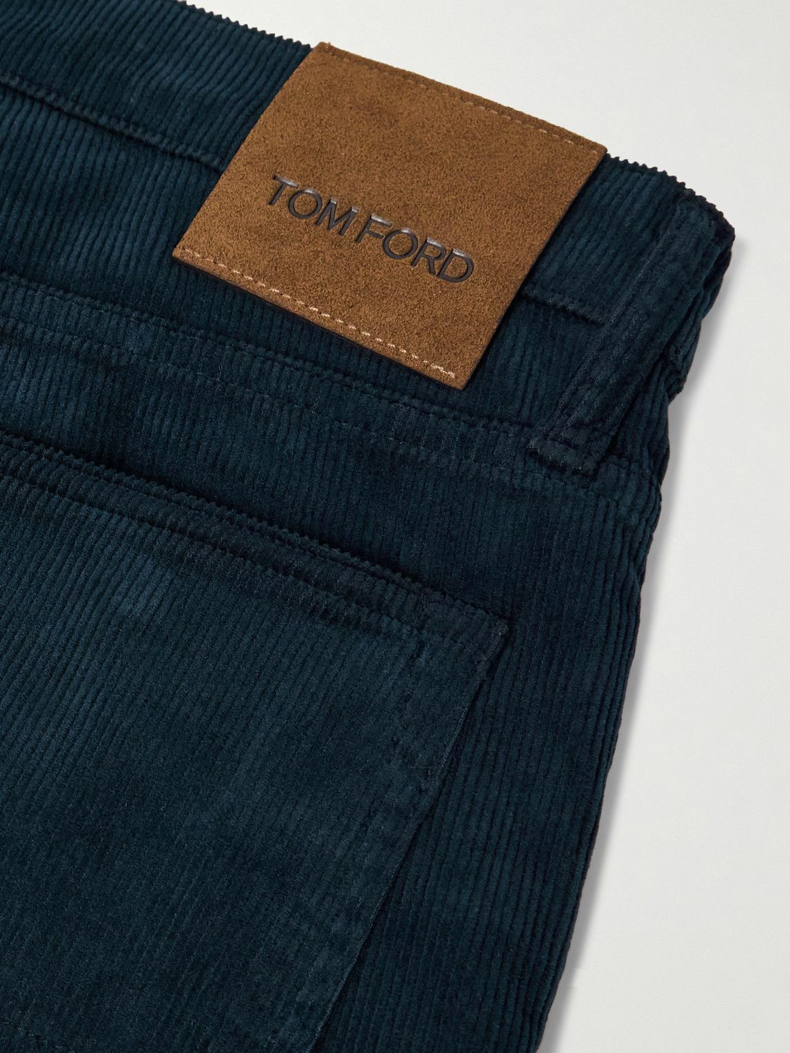TOM FORD - Slim-Fit Cotton-Blend Corduroy Trousers - Blue