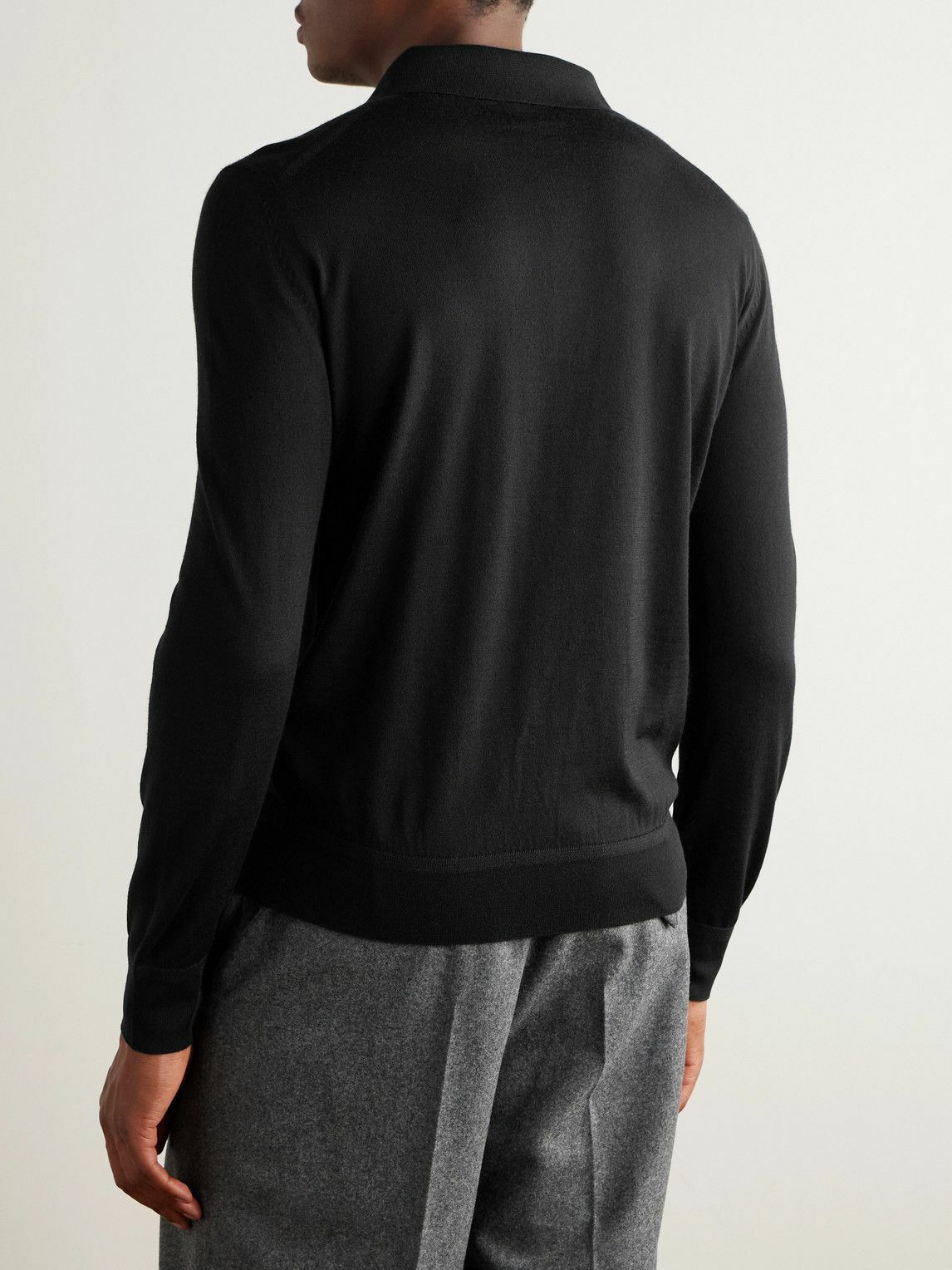 Tom Ford - Slim-Fit Cashmere and Silk-Blend Polo Shirt - Black