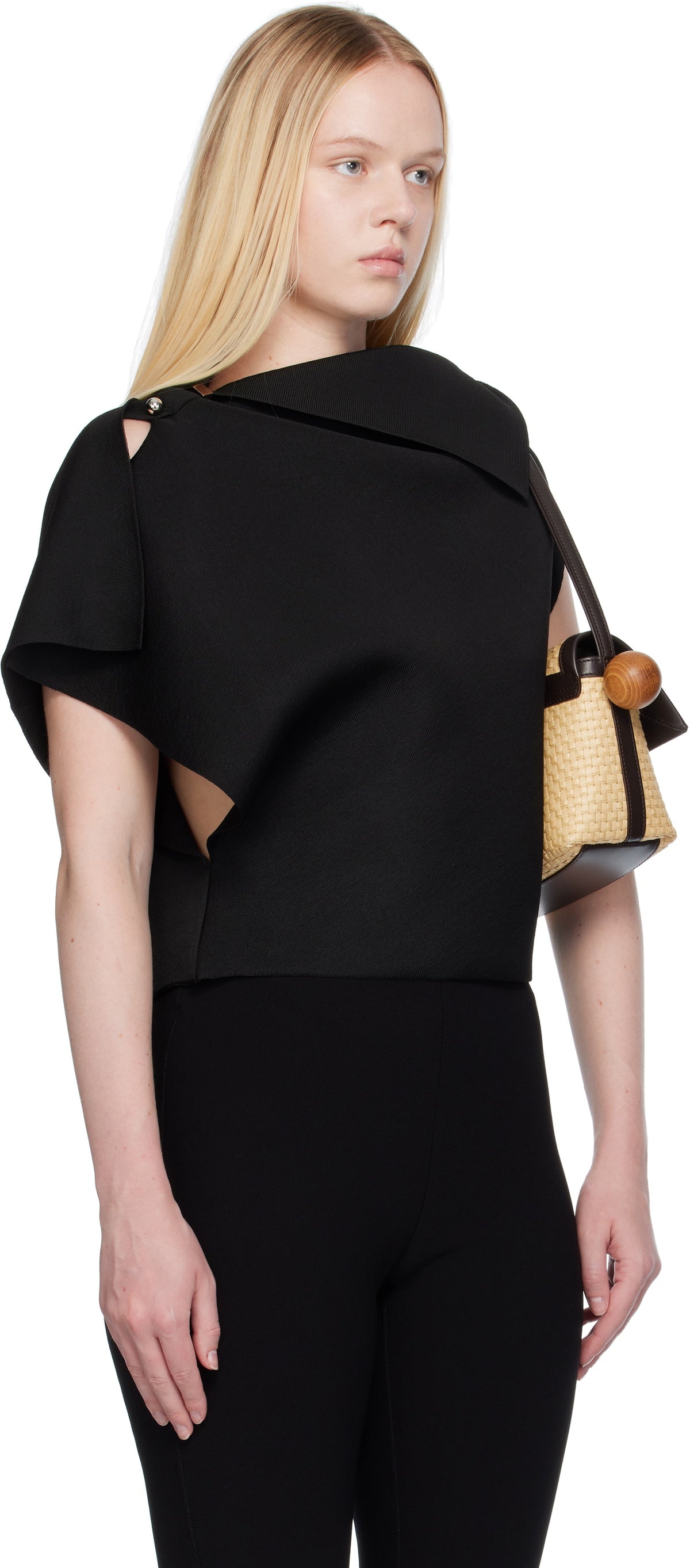 JACQUEMUS Black La Croisière 'The Trapèze knit' Top