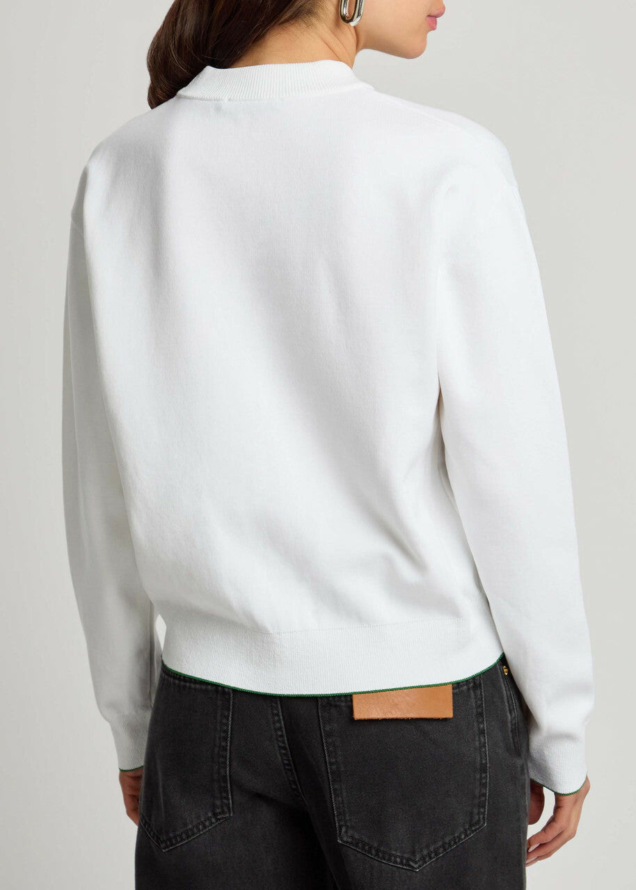 Jacquemus La Maille Venice Embroidered Cotton-blend Sweatshirt White