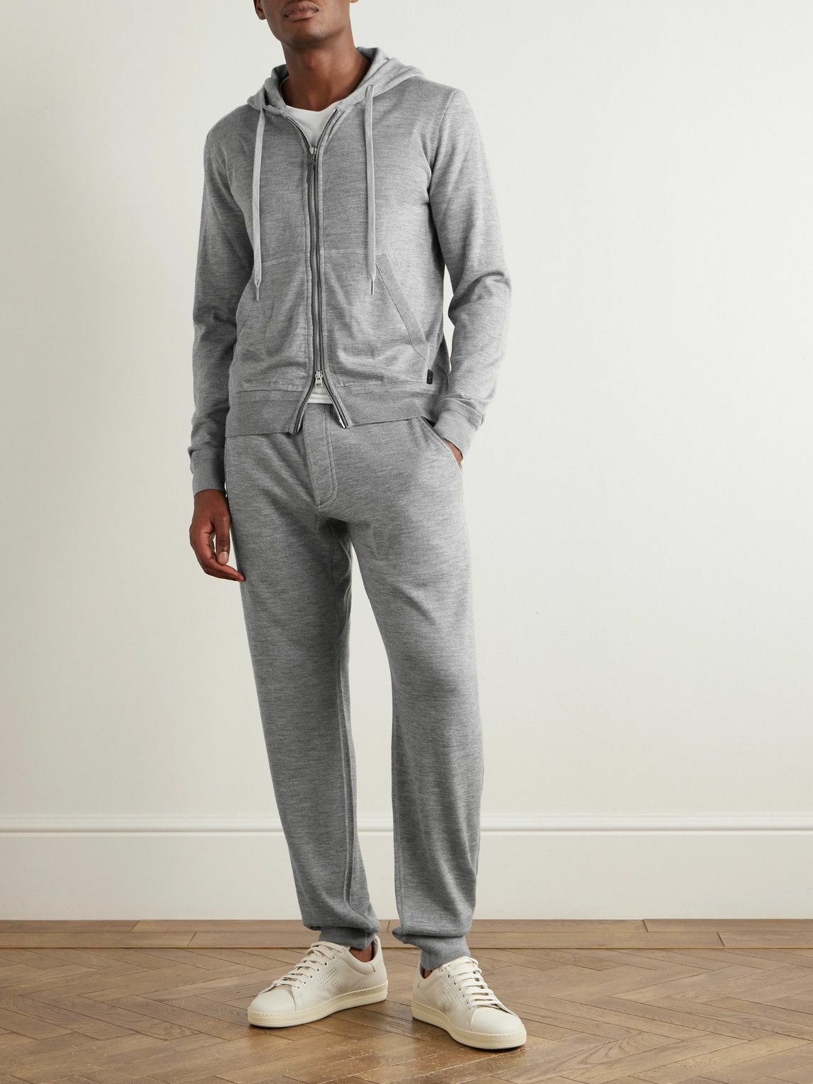 TOM FORD - Tapered Cashmere and Silk-Blend Sweatpants - Gray