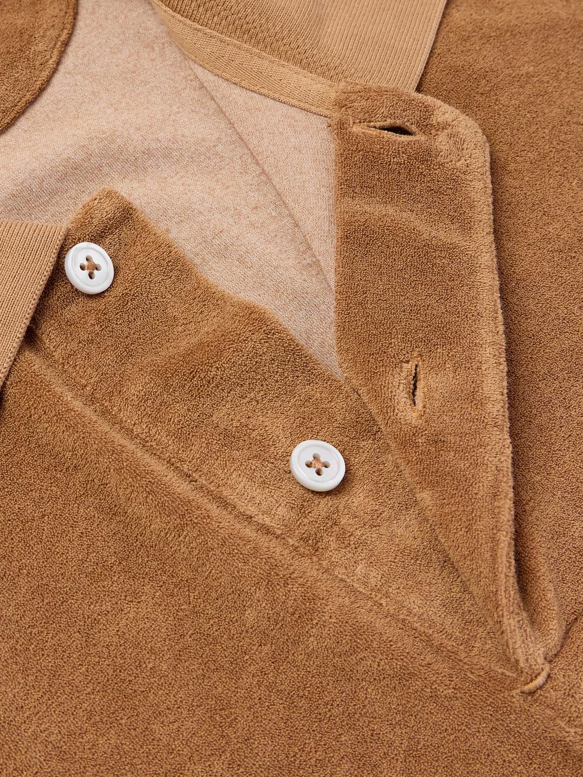 TOM FORD - Slim-Fit Cotton-Blend Terry Polo Shirt - Brown