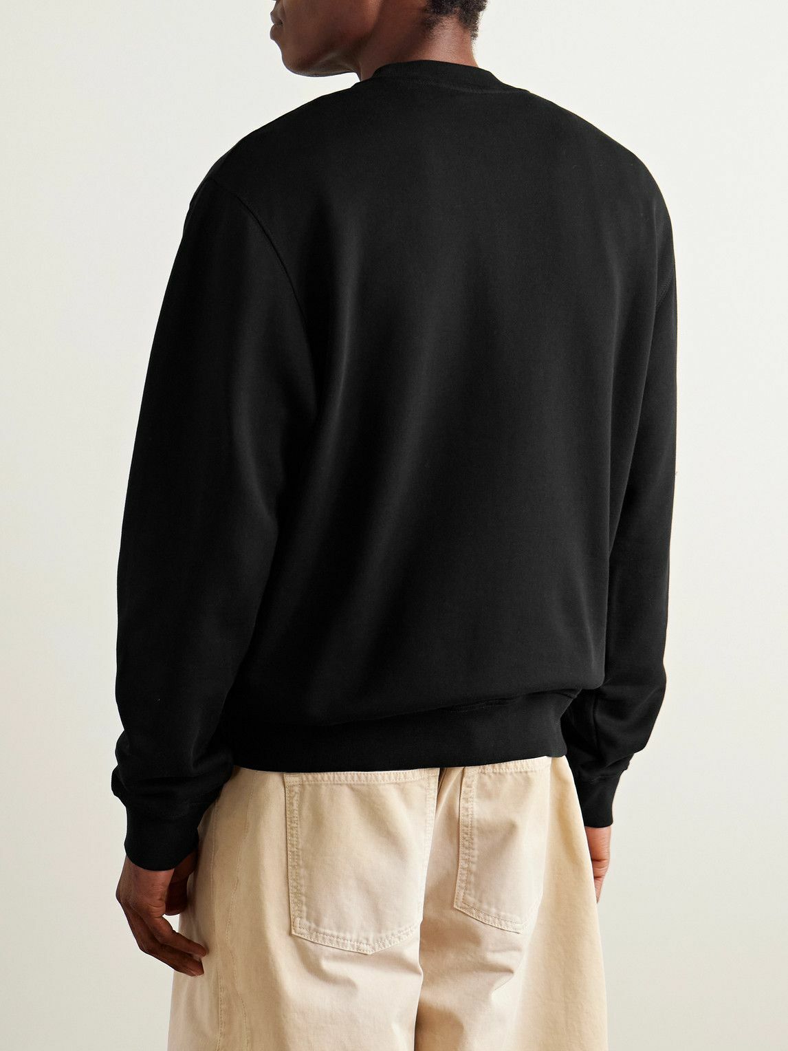 Jacquemus - Logo-Embroidered Cotton-Jersey Hoodie - Black