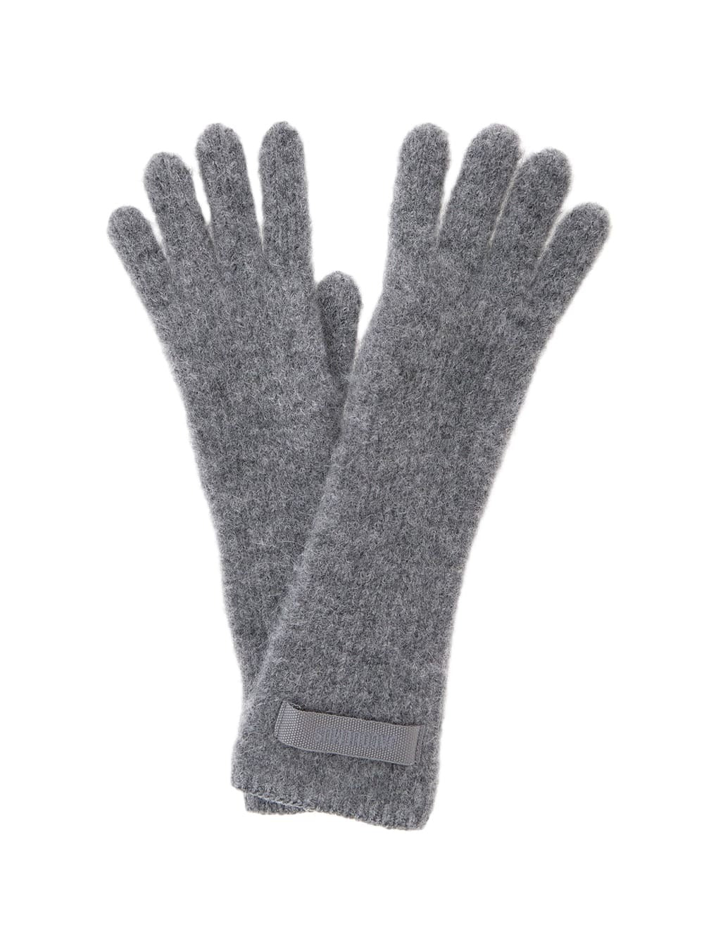 Jacquemus les Gants Gros Grain Grey Gloves With Logo Patch On The Front In Wool Blend Woman