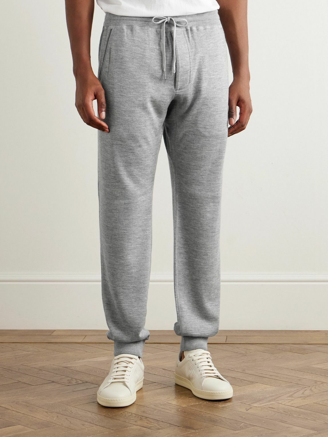 TOM FORD - Tapered Cashmere and Silk-Blend Sweatpants - Gray