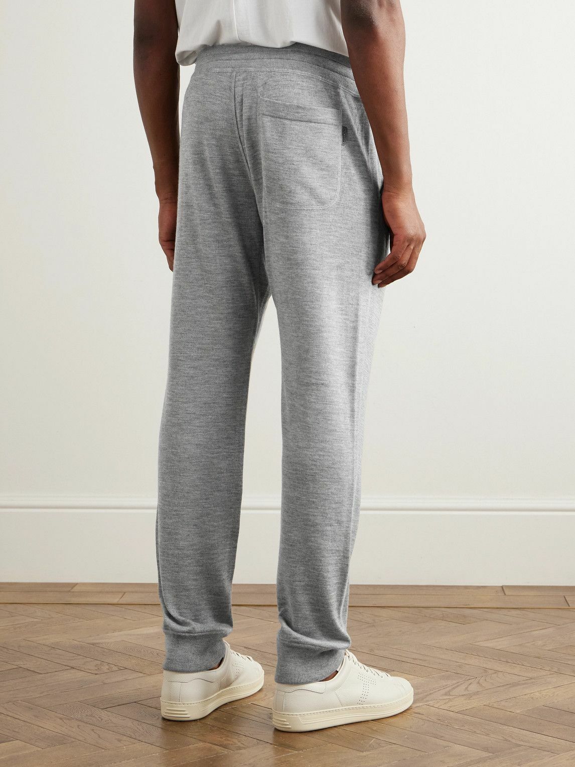TOM FORD - Tapered Cashmere and Silk-Blend Sweatpants - Gray