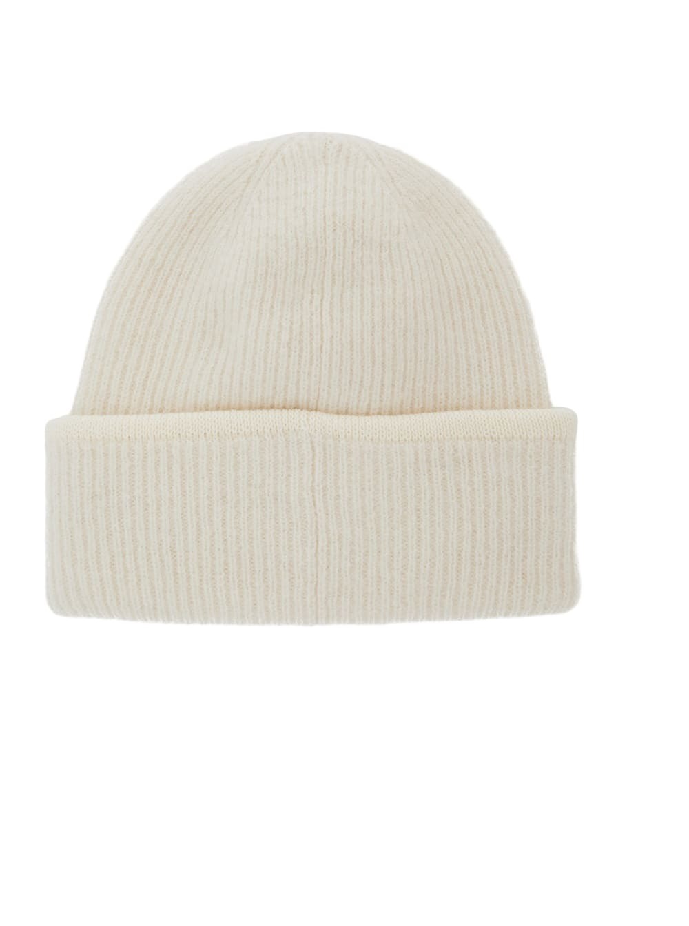 Jacquemus le Berret Gros Grain White Beanie With Logo Patch On The Front And Ribbed Knit In Wool Blend Woman