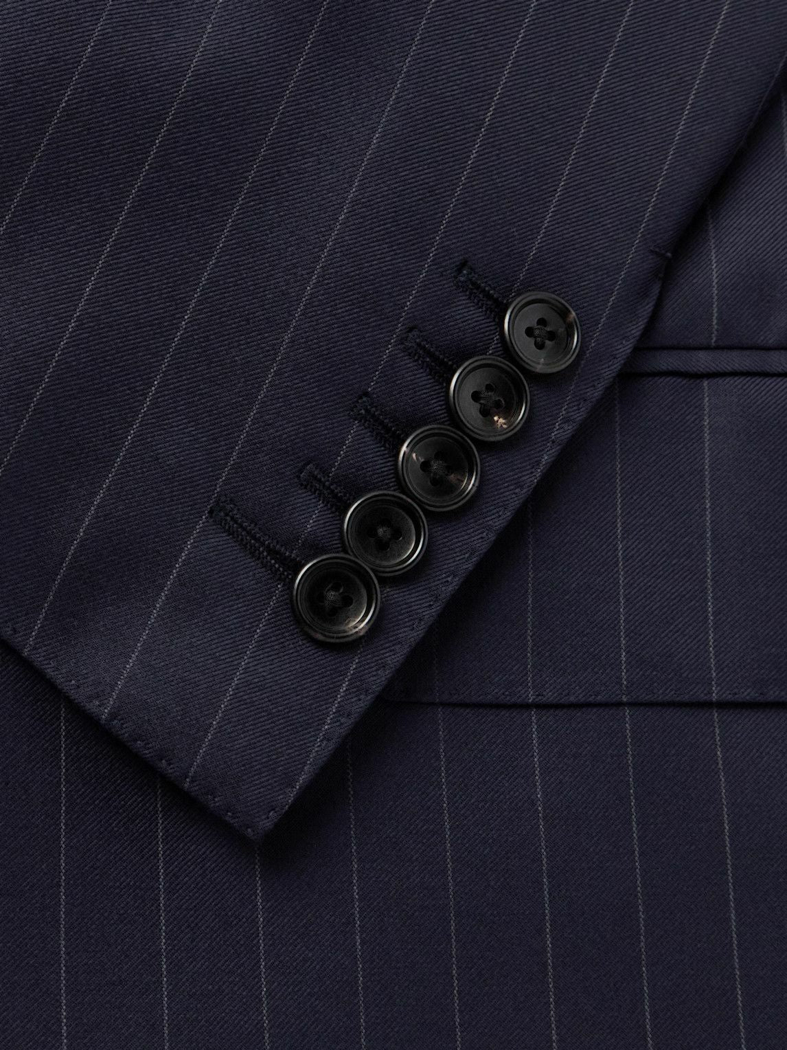 TOM FORD - Dyllan Slim-Fit Pinstriped Wool-Twill Suit Jacket - Blue