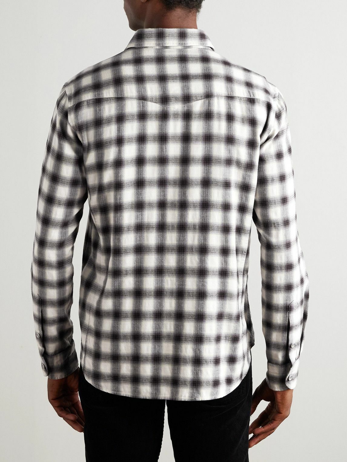 TOM FORD - Slim-Fit Checked Cotton-Flannel Shirt - Brown