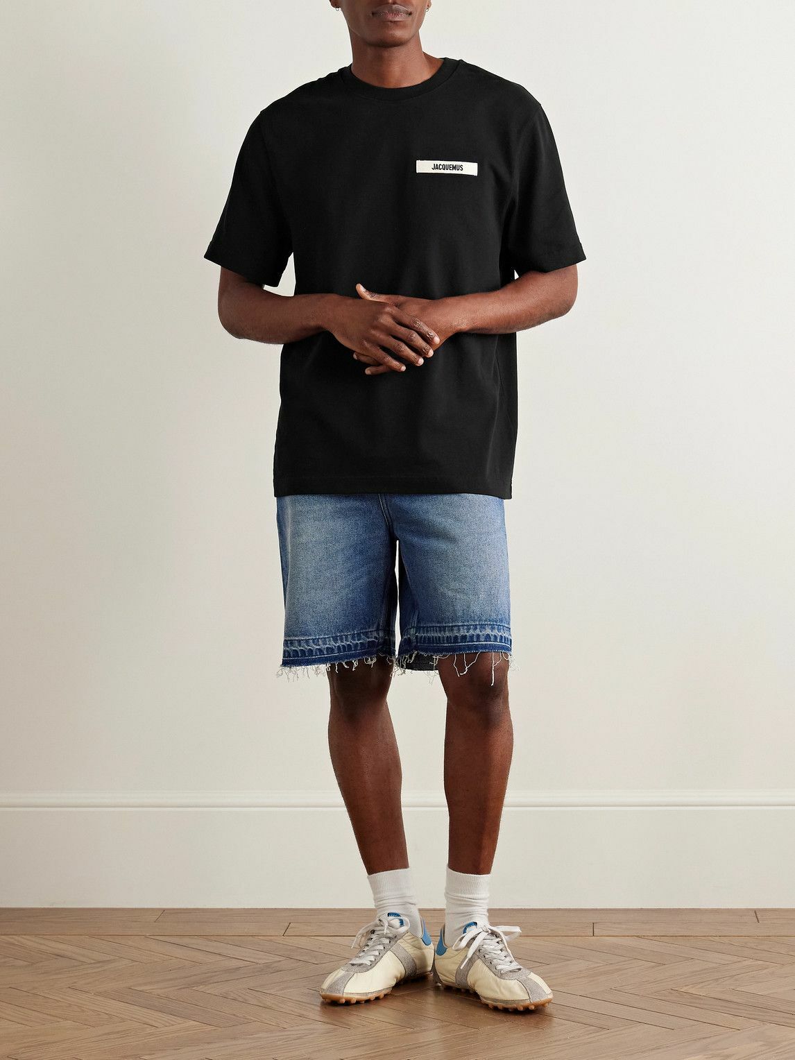 Jacquemus - Logo-Embroidered Cotton-Jersey T-Shirt - Black