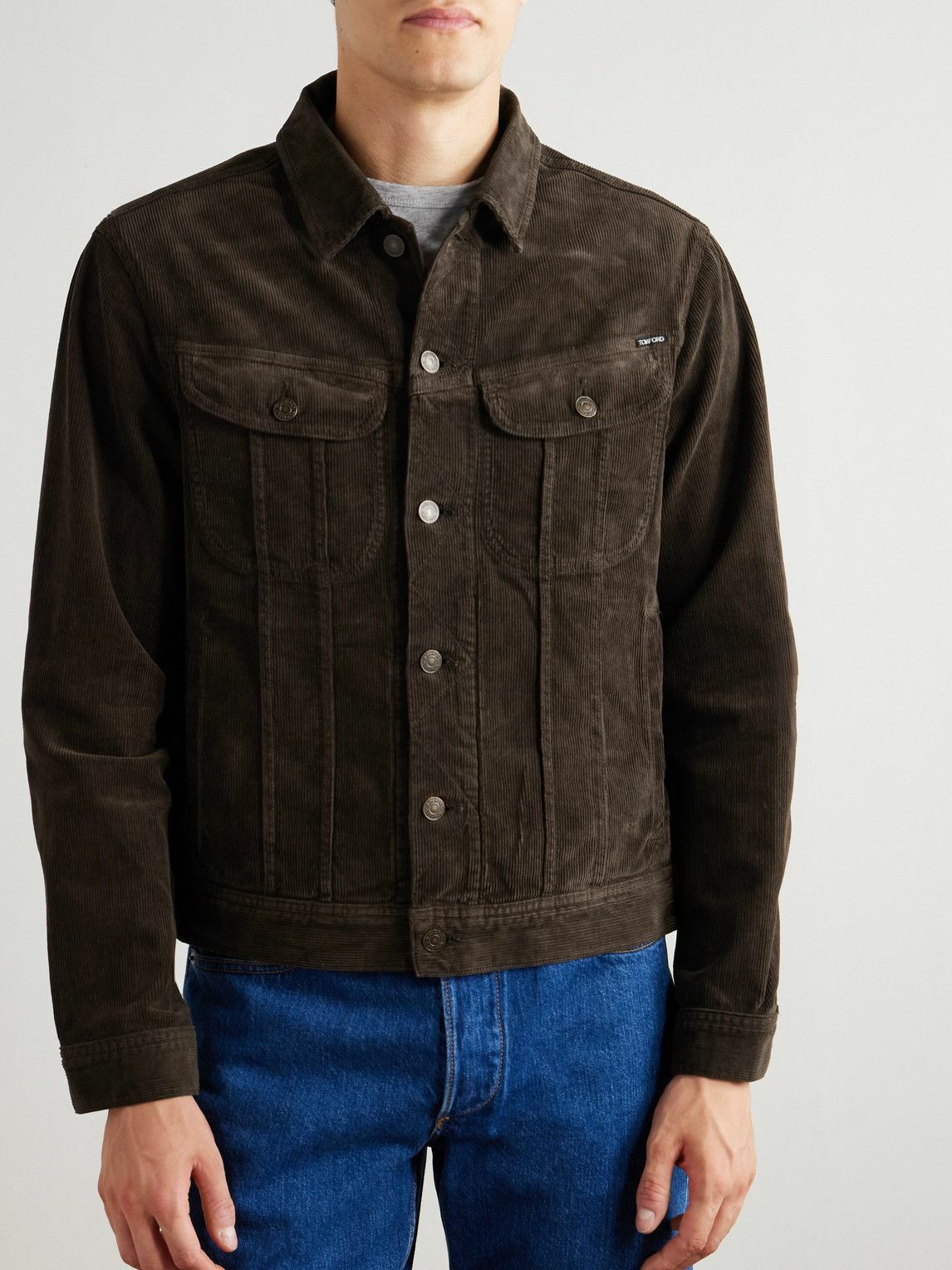 TOM FORD - Slim-Fit Cotton-Blend Corduroy Jacket - Brown