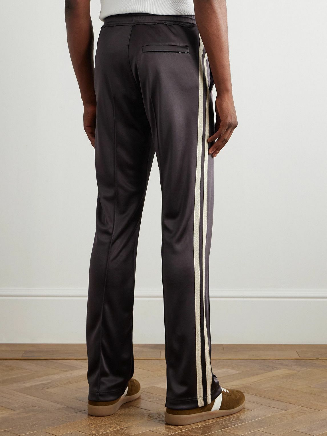 TOM FORD - Straight-Leg Webbing-Trimmed Jersey Track Pants - Brown