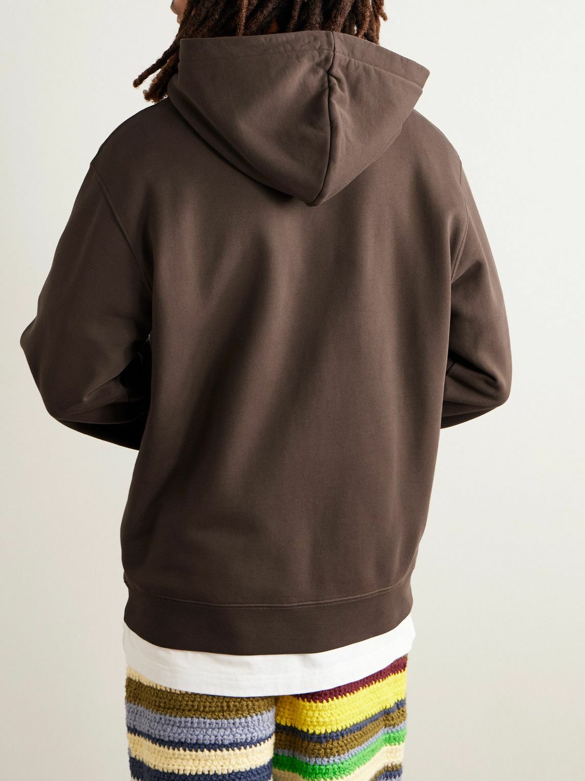 Jacquemus - Logo-Appliquéd Cotton-Jersey Hoodie - Brown