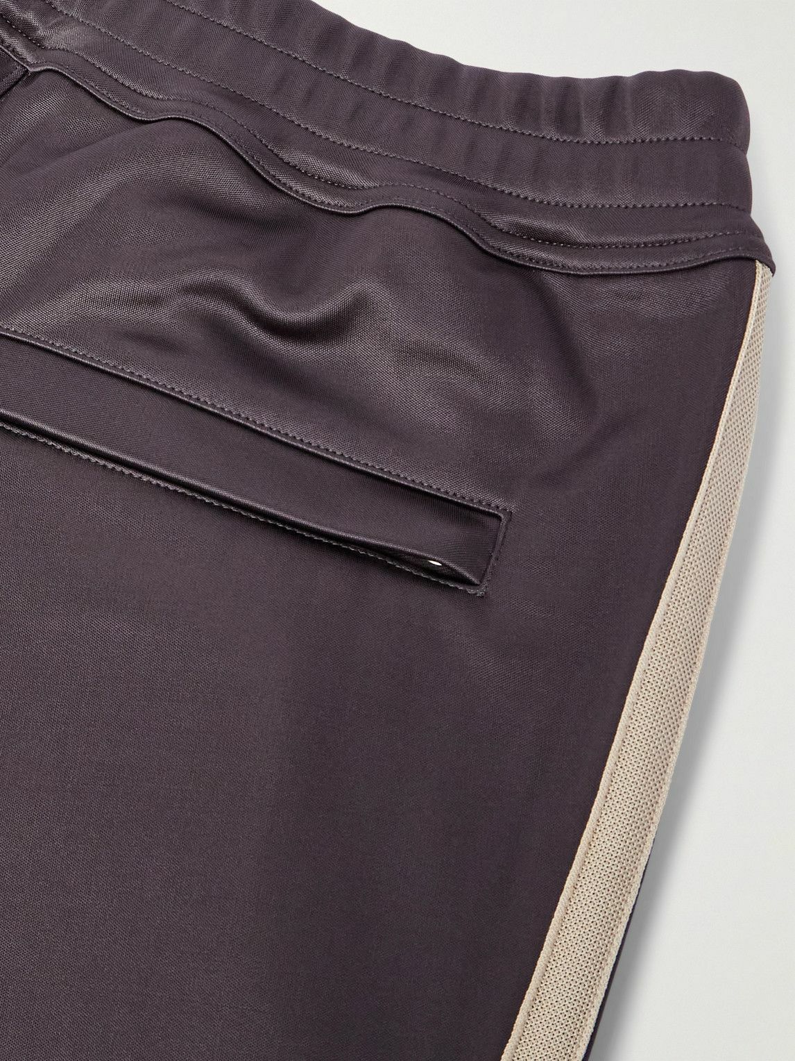 TOM FORD - Straight-Leg Webbing-Trimmed Jersey Track Pants - Brown