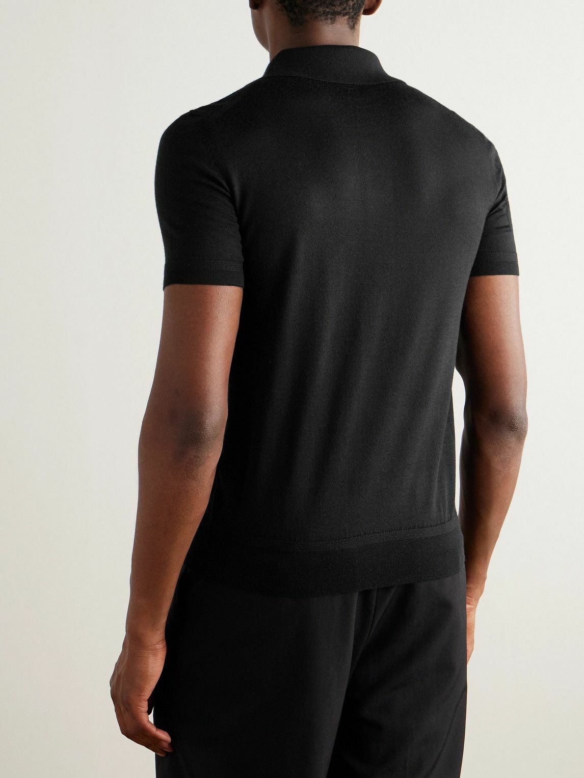 TOM FORD - Cashmere and Silk-Blend Polo Shirt - Black