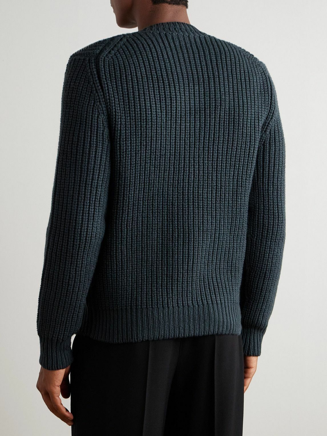 TOM FORD - Ribbed Wool and Cashmere-Blend Sweater - Gray