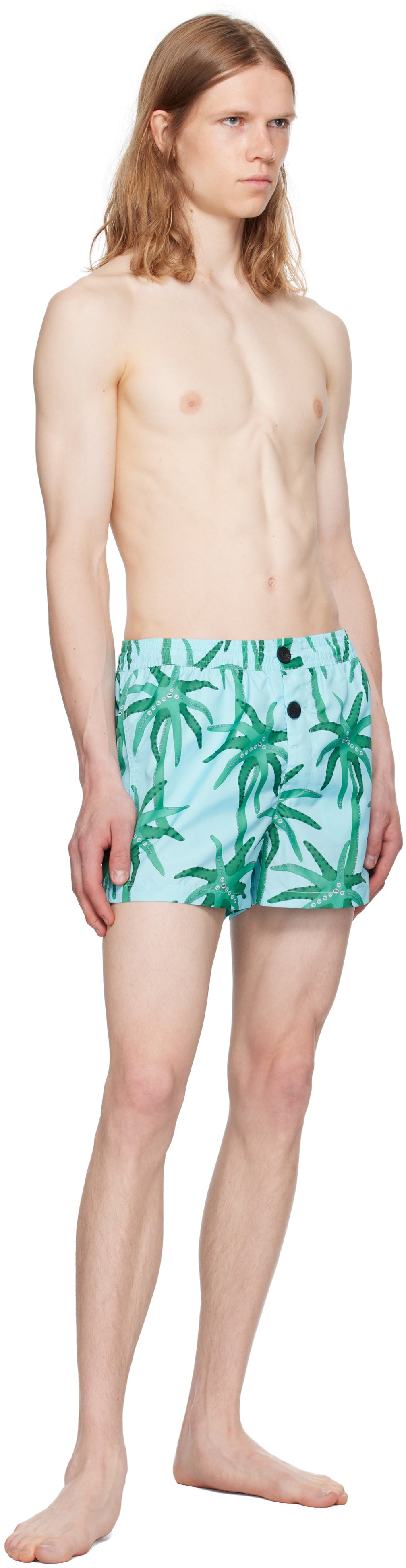 JACQUEMUS Blue & Green La Croisière 'The Puntini' Swim Shorts