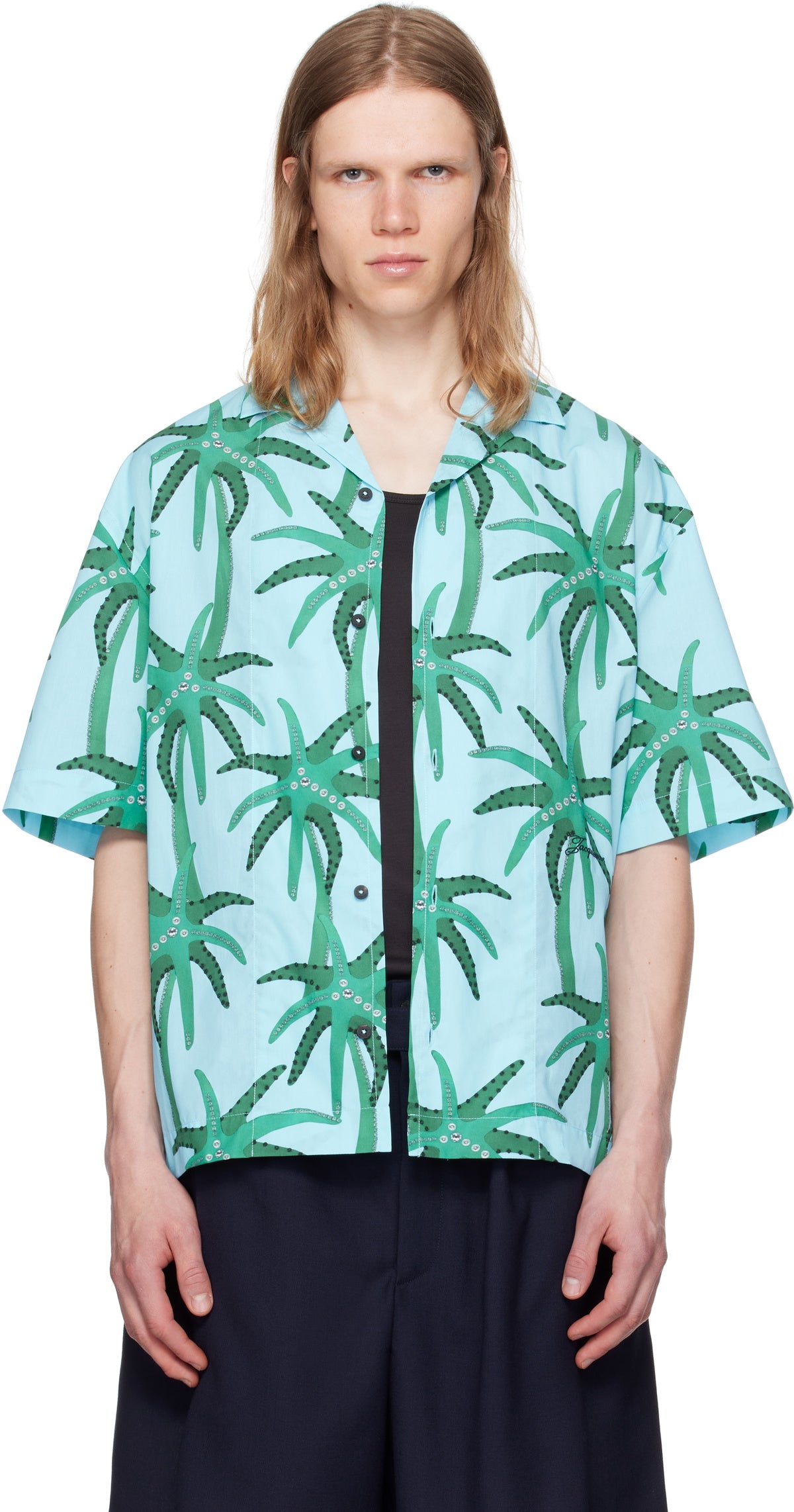 JACQUEMUS Blue & Green La Croisière 'The Jean' Shirt