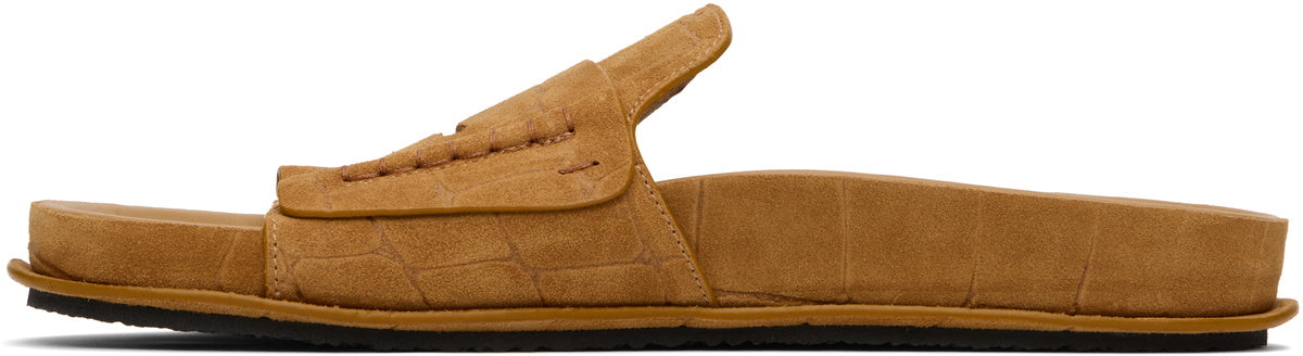 JACQUEMUS Tan Suede Loafer Sandals