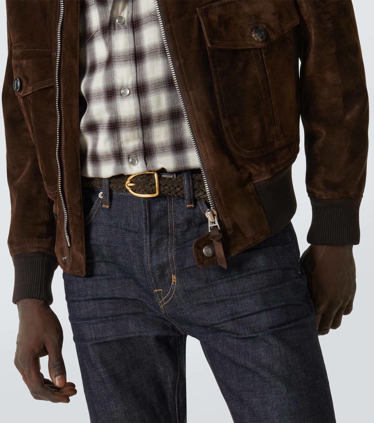 Tom Ford Braided suede belt
