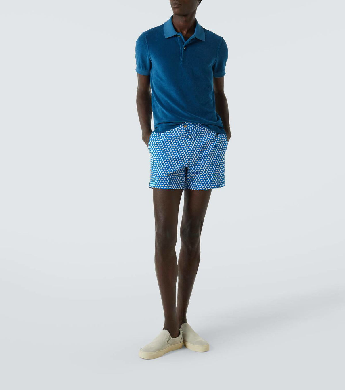 Tom Ford Cotton-blend velvet polo shirt