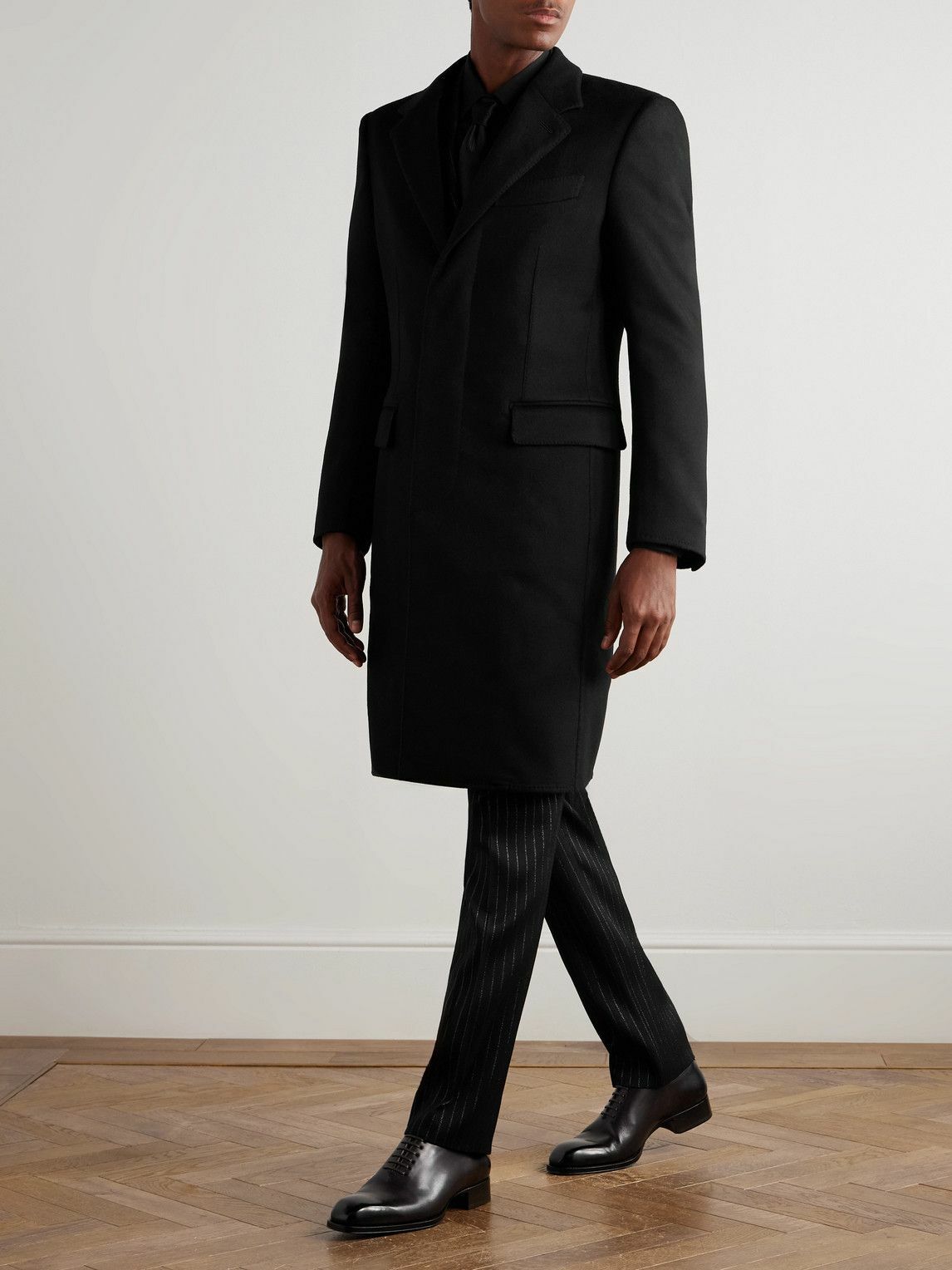TOM FORD - Wool and Cashmere-Blend Overcoat - Black