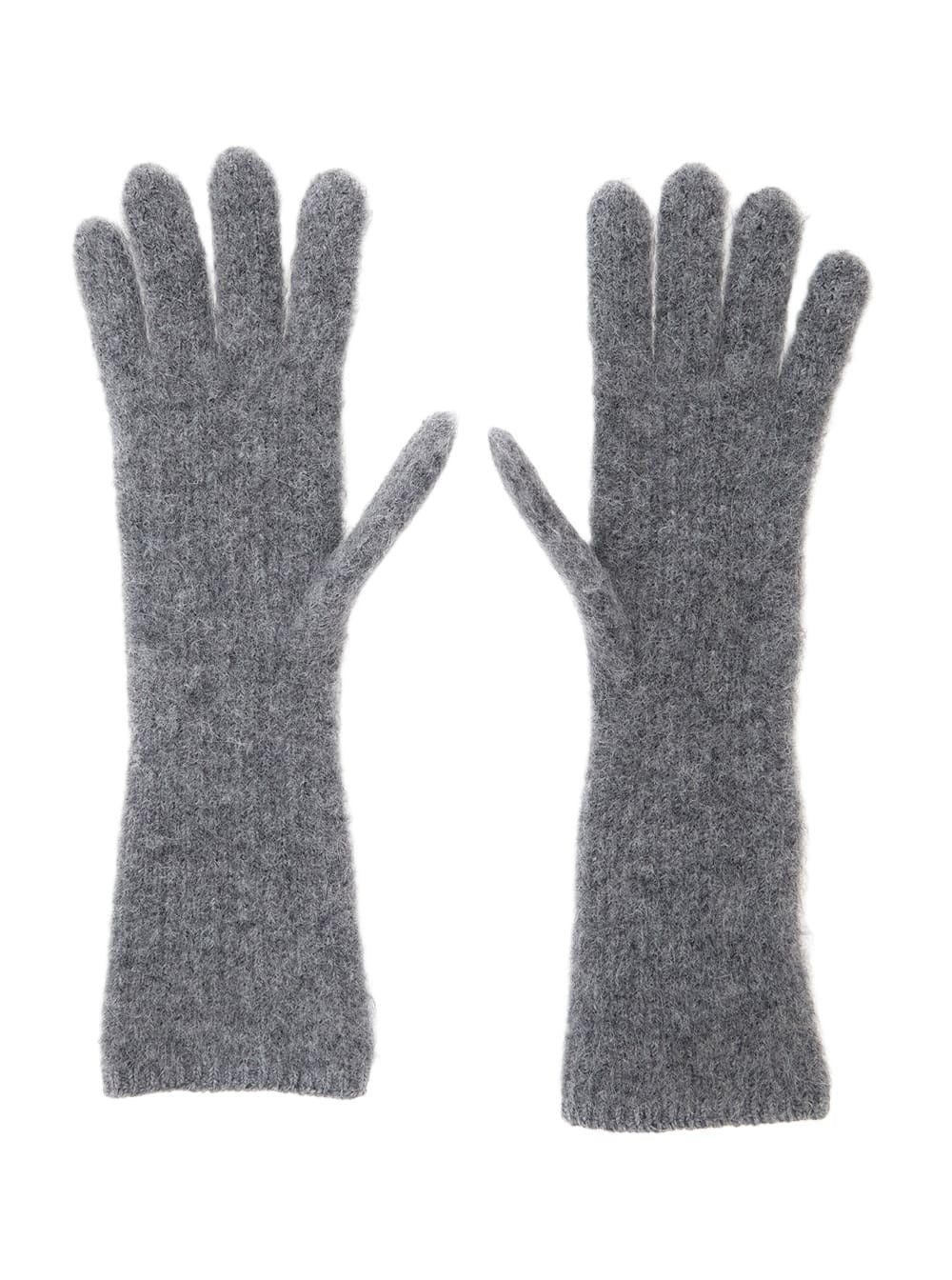 Jacquemus les Gants Gros Grain Grey Gloves With Logo Patch On The Front In Wool Blend Woman