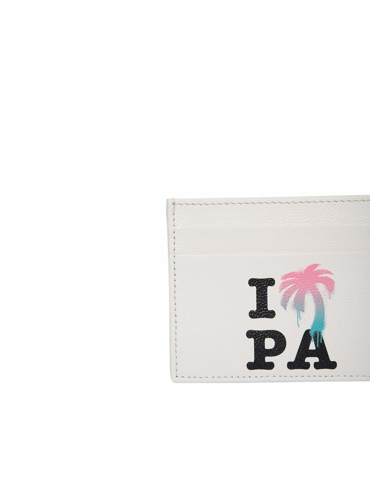 Palm Angels Graphic Print Cream Cardholder
