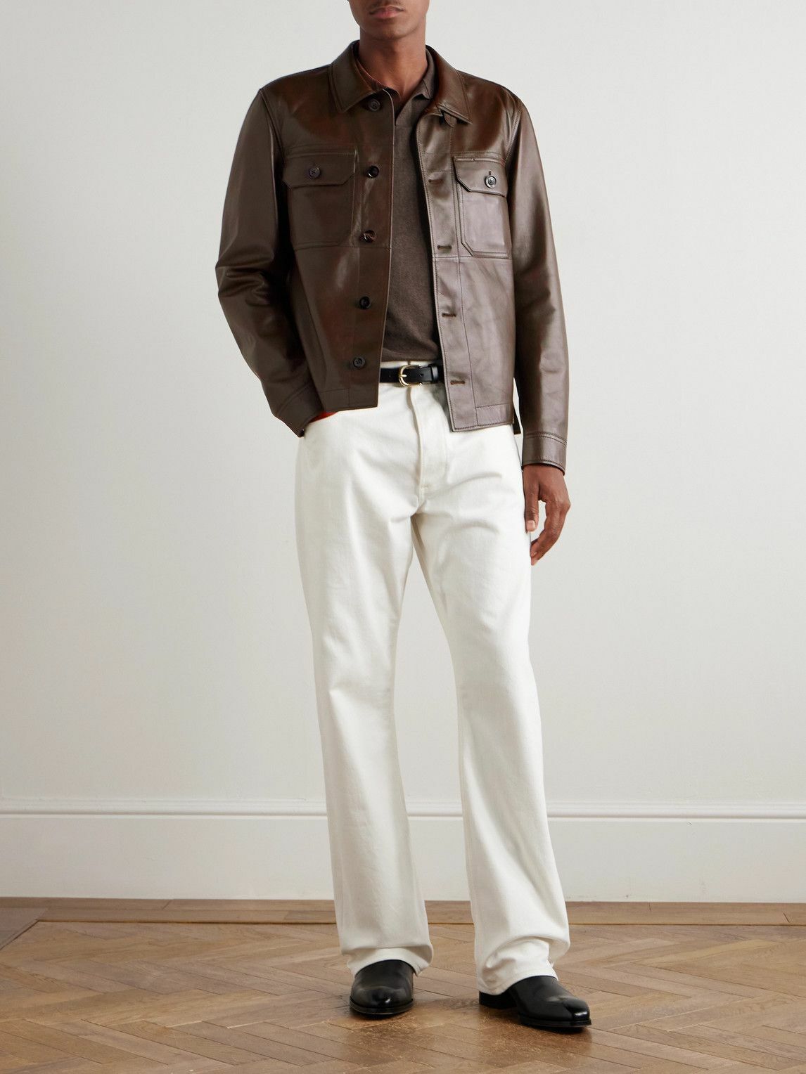 TOM FORD - Leather Jacket - Brown