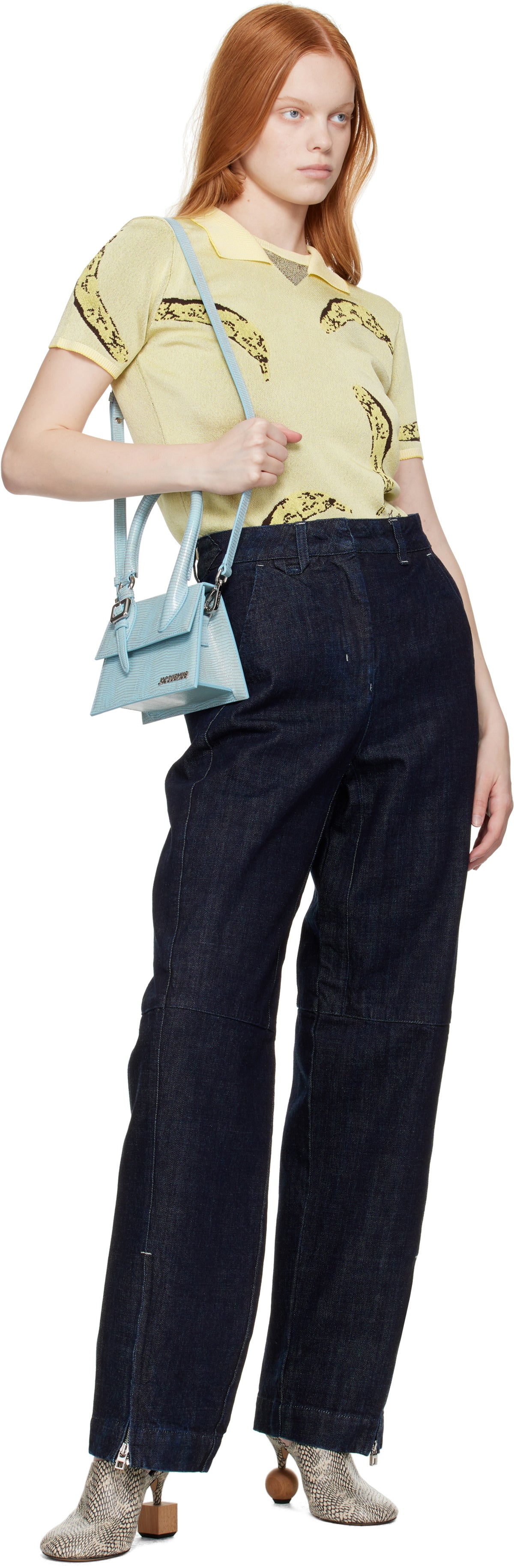 JACQUEMUS Blue La Croisière 'Le Chiquito Moyen Boucle' Bag