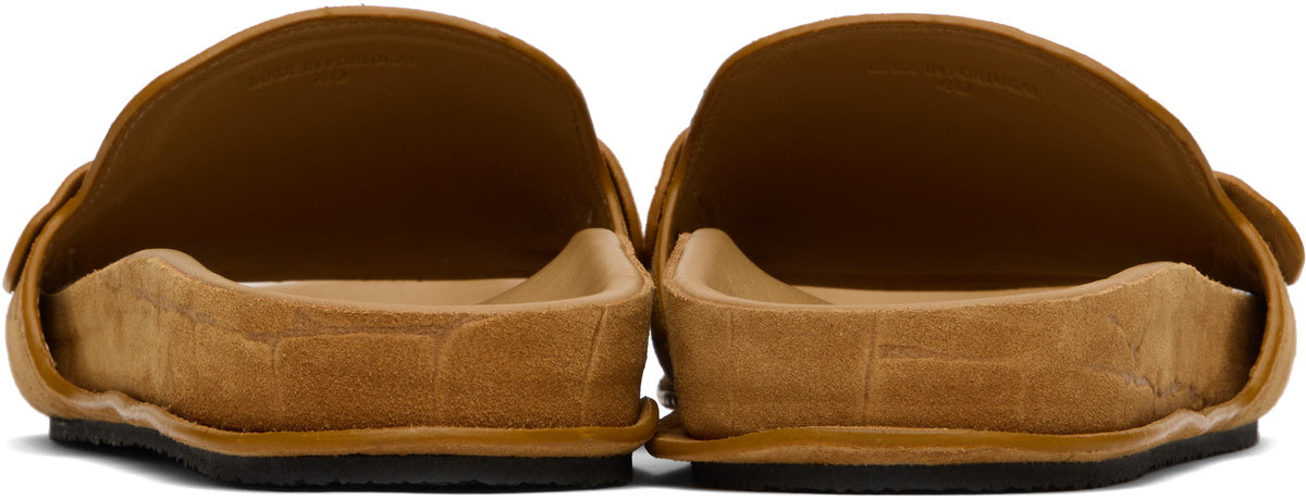 JACQUEMUS Tan Suede Loafer Sandals