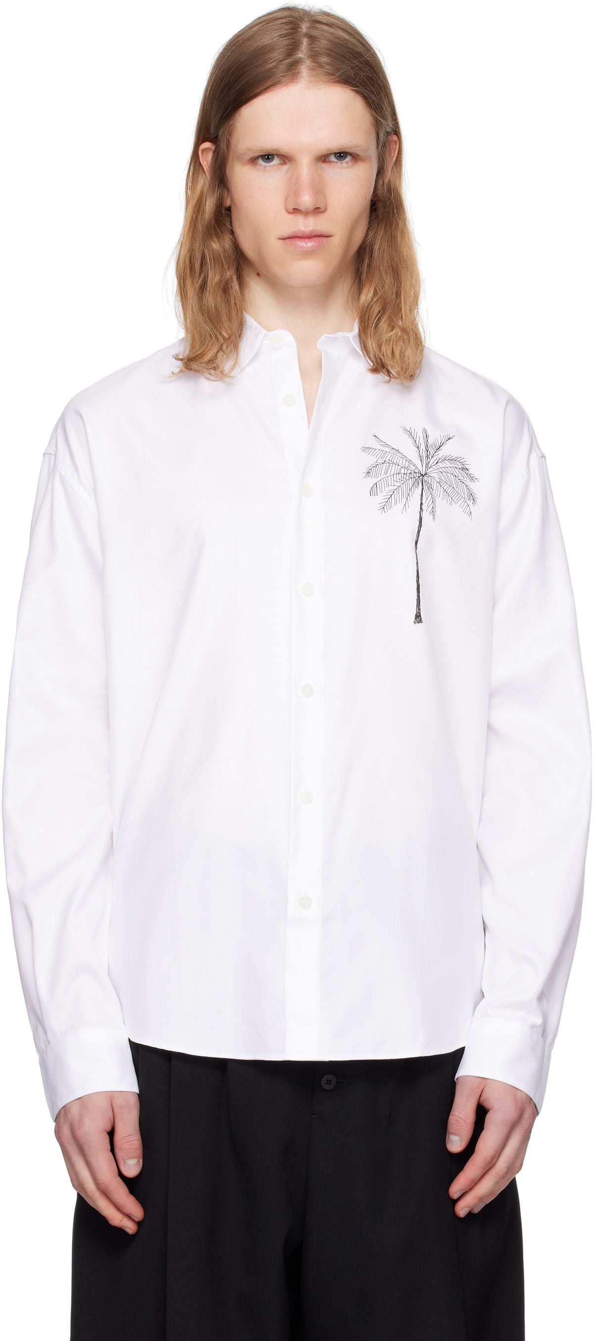 JACQUEMUS White & Green 'The Simon' Shirt