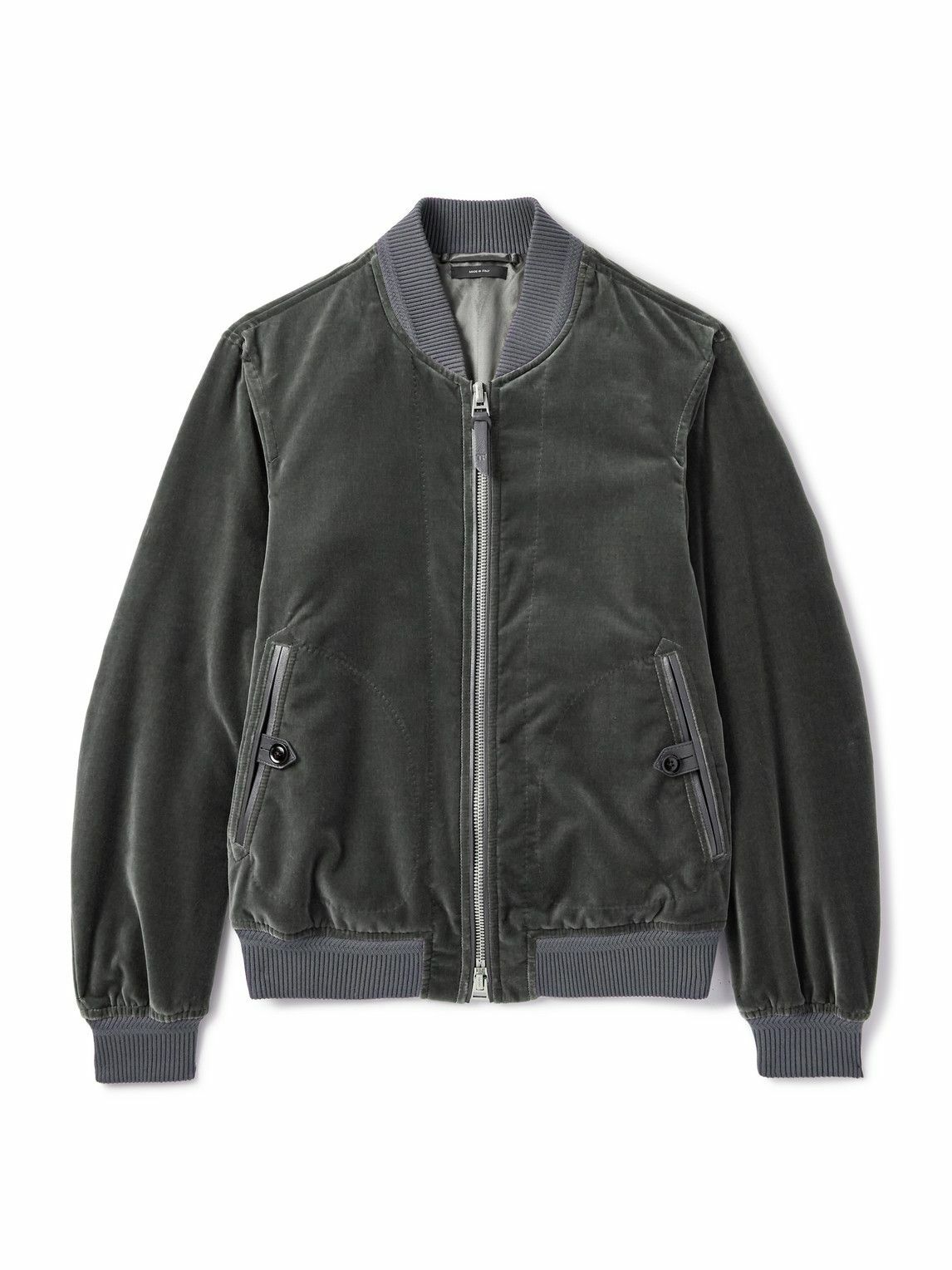 TOM FORD - Cotton-Velvet Bomber Jacket - Gray