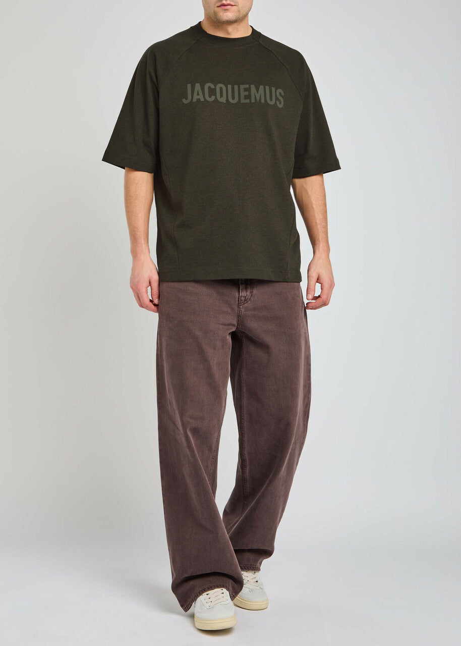 Jacquemus Le T-shirt Typo Cotton T-shirt Brown