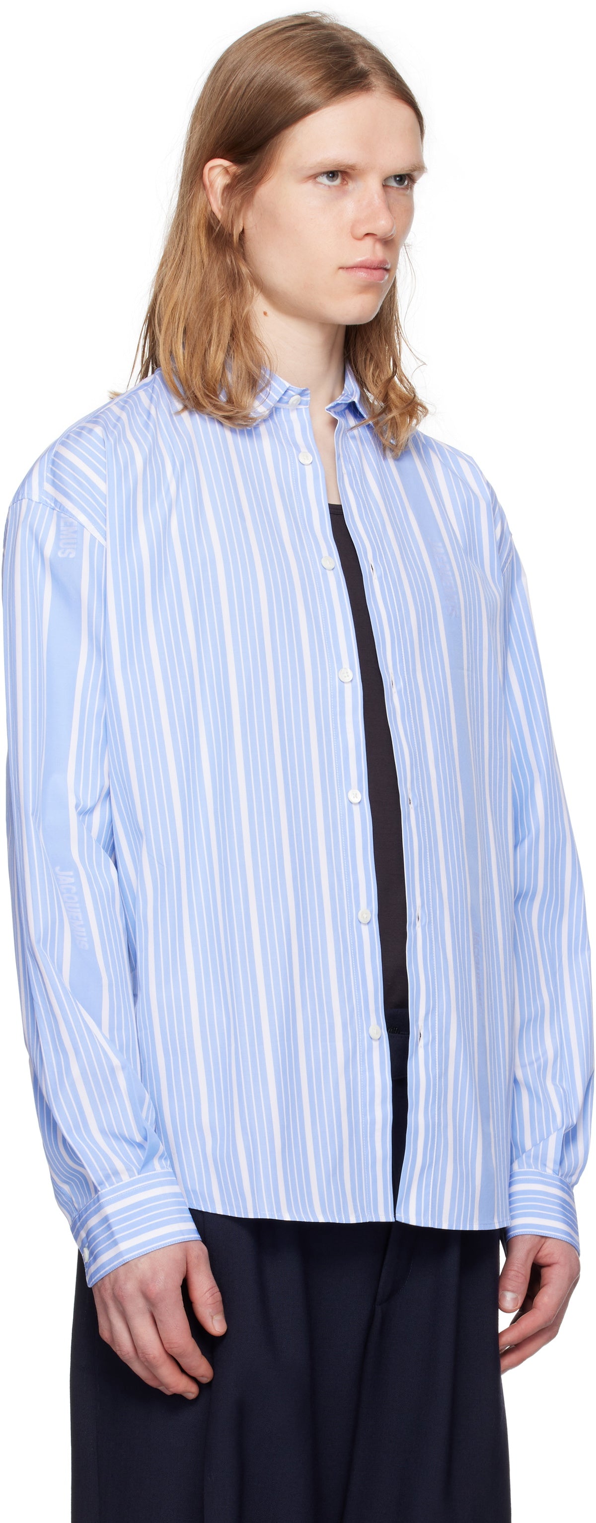 JACQUEMUS White & Blue La Casa 'The Simon' Shirt