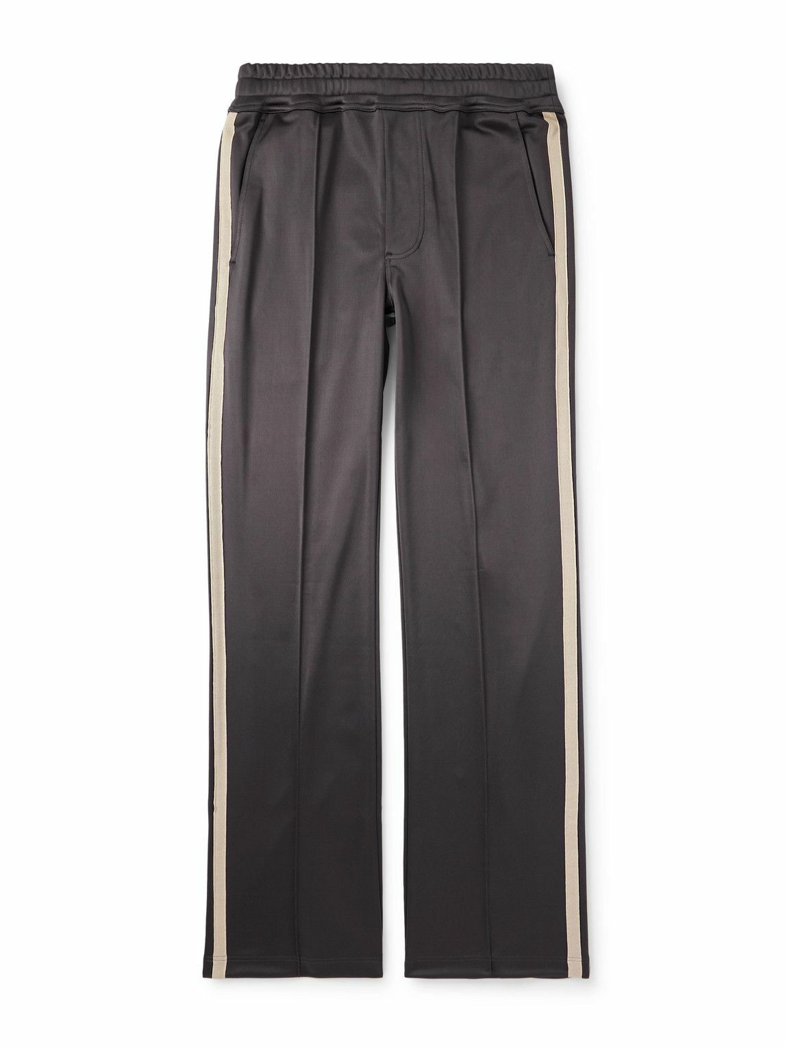 TOM FORD - Straight-Leg Webbing-Trimmed Jersey Track Pants - Brown