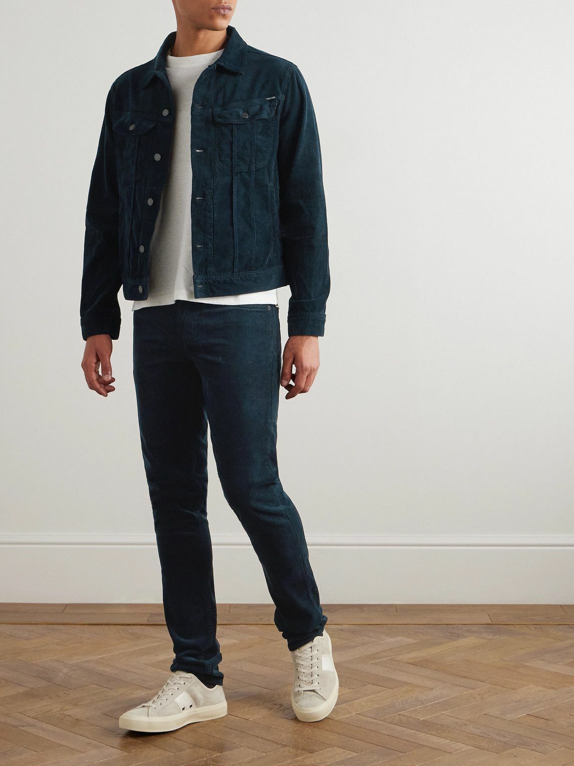 TOM FORD - Slim-Fit Cotton-Blend Corduroy Jacket - Blue