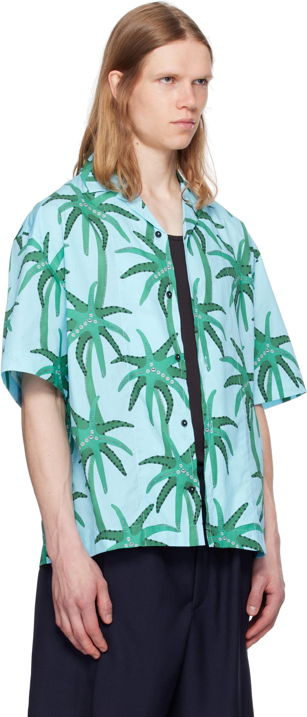 JACQUEMUS Blue & Green La Croisière 'The Jean' Shirt