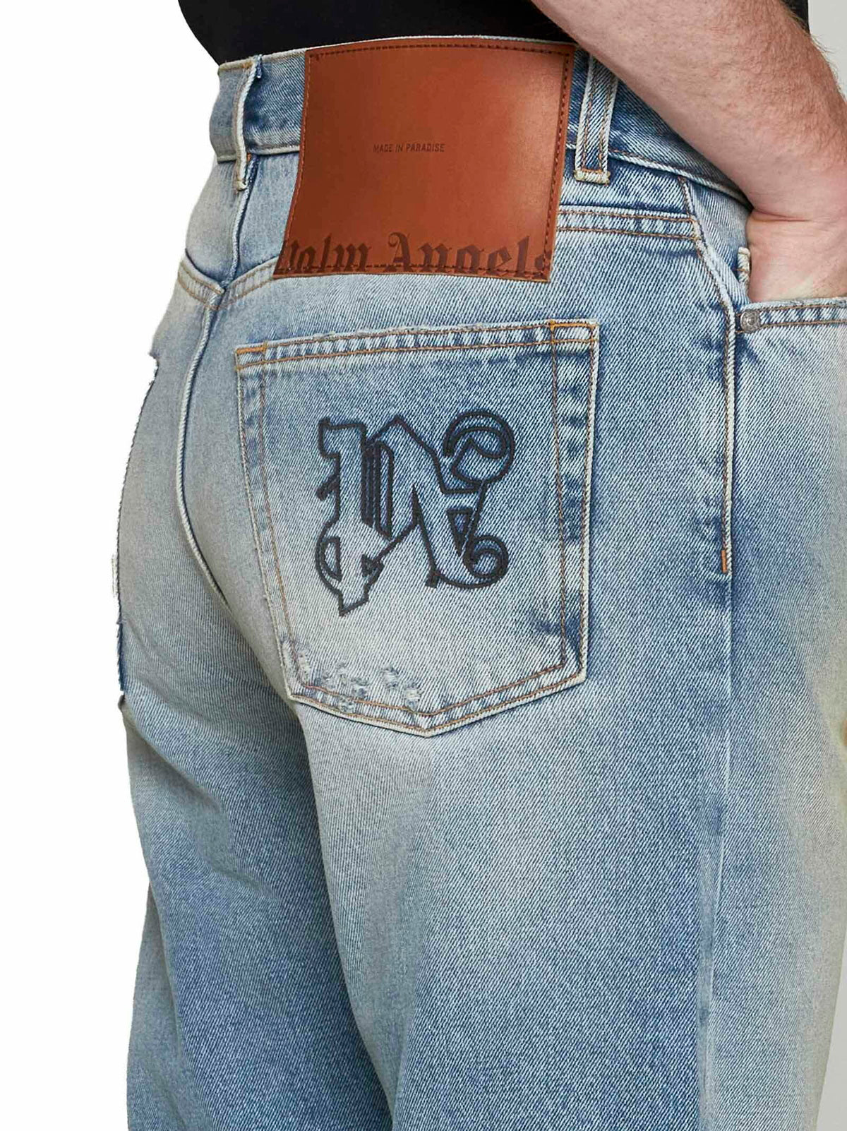Palm Angels Monogram Loose Denim 5 Pocket Jeans