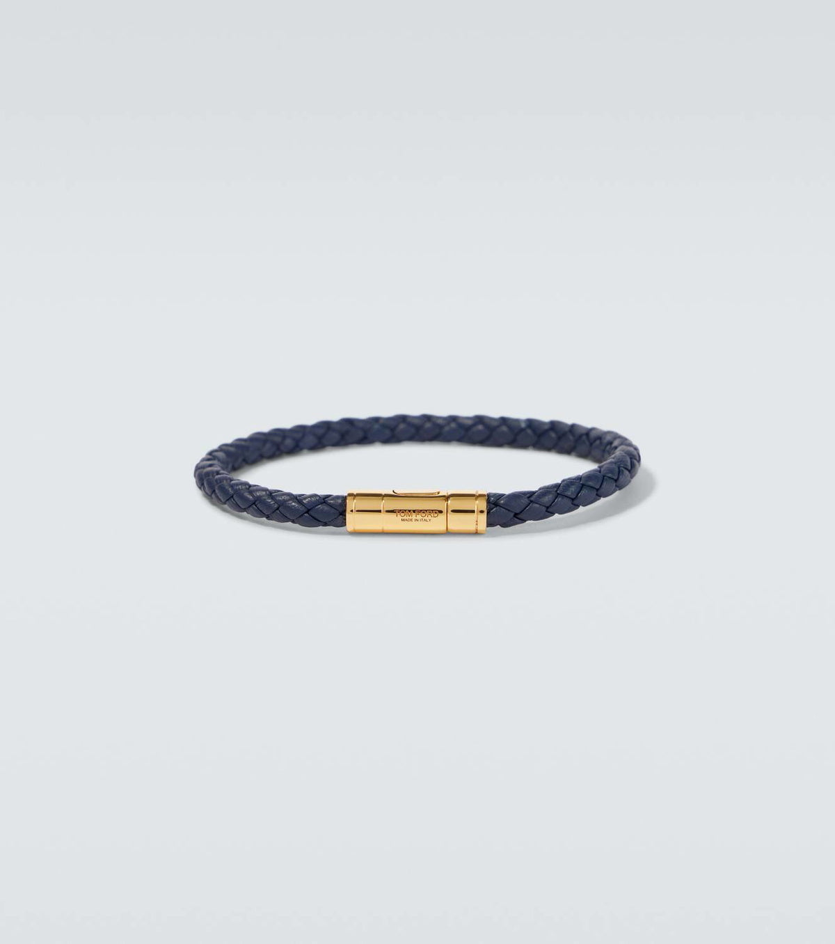 Tom Ford Logo braided leather bracelet