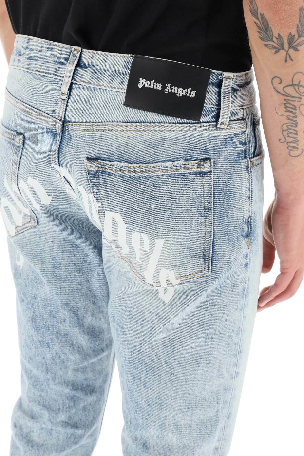 Palm Angels Back Logo Print Jeans