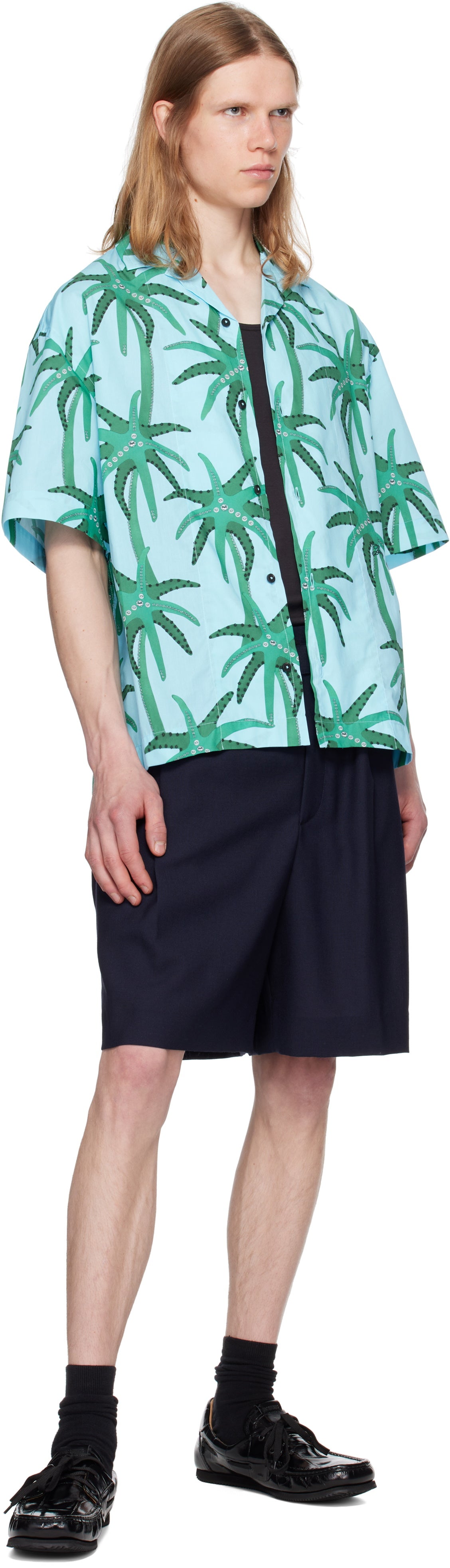 JACQUEMUS Blue & Green La Croisière 'The Jean' Shirt