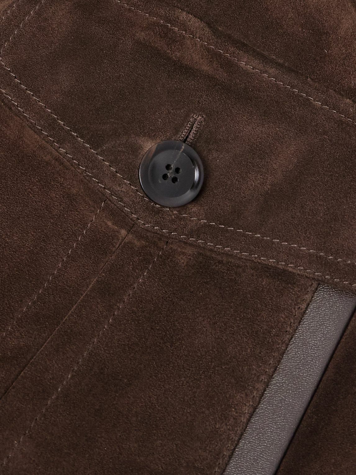 TOM FORD - Shearling-Trimmed Suede Jacket - Brown