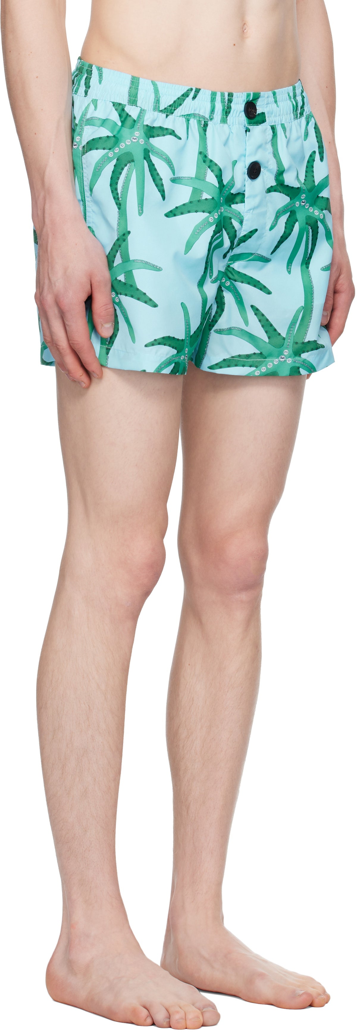 JACQUEMUS Blue & Green La Croisière 'The Puntini' Swim Shorts