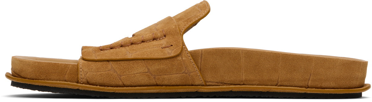 JACQUEMUS Tan Suede Loafer Sandals