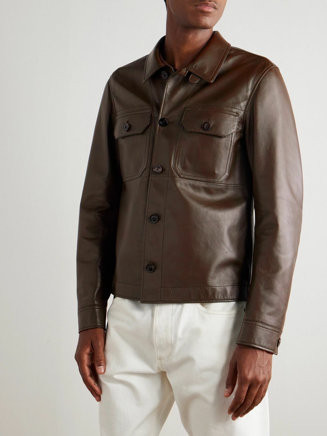 TOM FORD - Leather Jacket - Brown