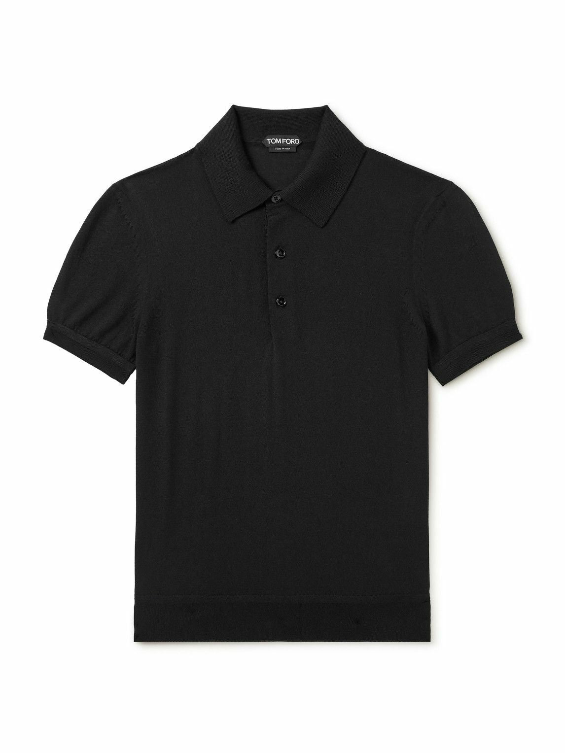 TOM FORD - Cashmere and Silk-Blend Polo Shirt - Black