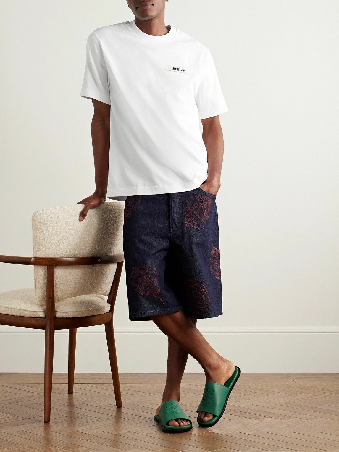Jacquemus - Logo-Embroidered Cotton-Jersey T-Shirt - White