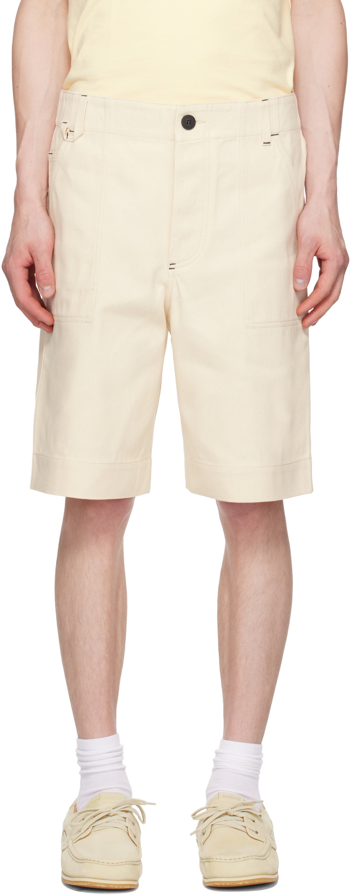 JACQUEMUS Beige La Croisière 'The de-Nîmes' Denim Shorts