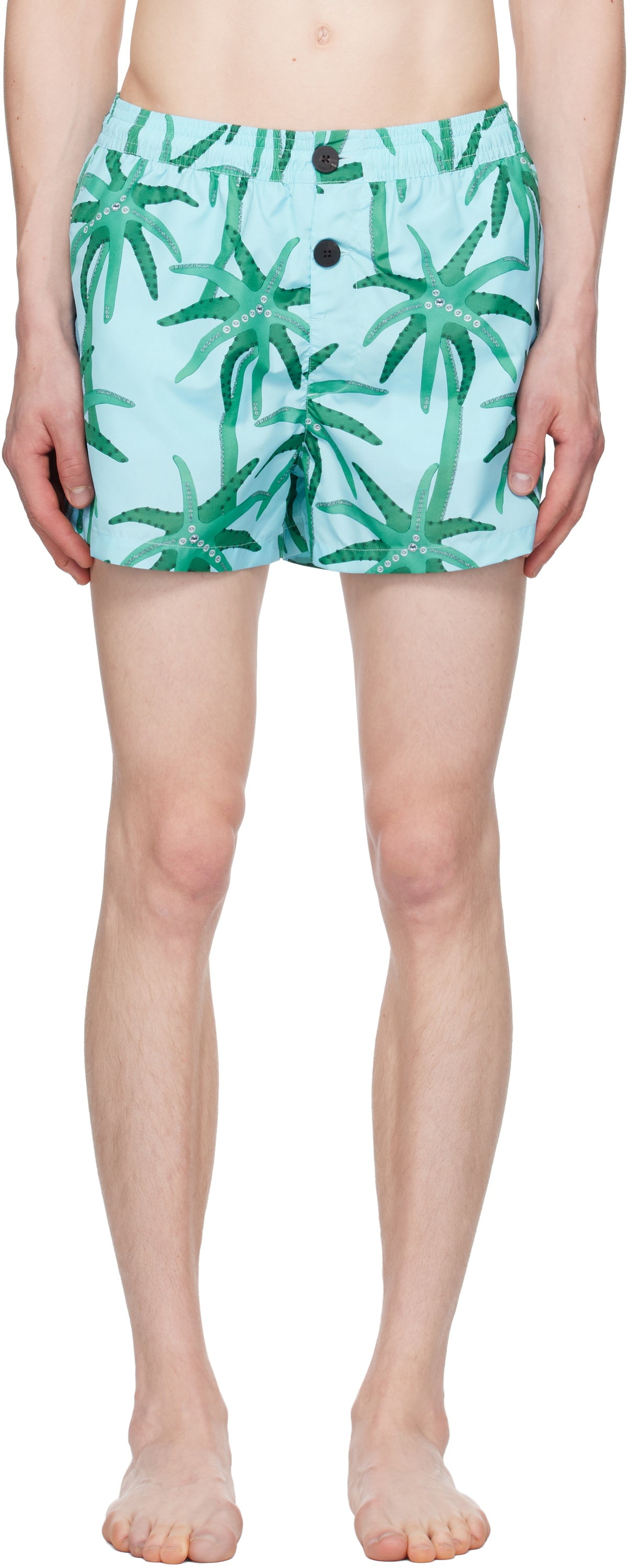 JACQUEMUS Blue & Green La Croisière 'The Puntini' Swim Shorts